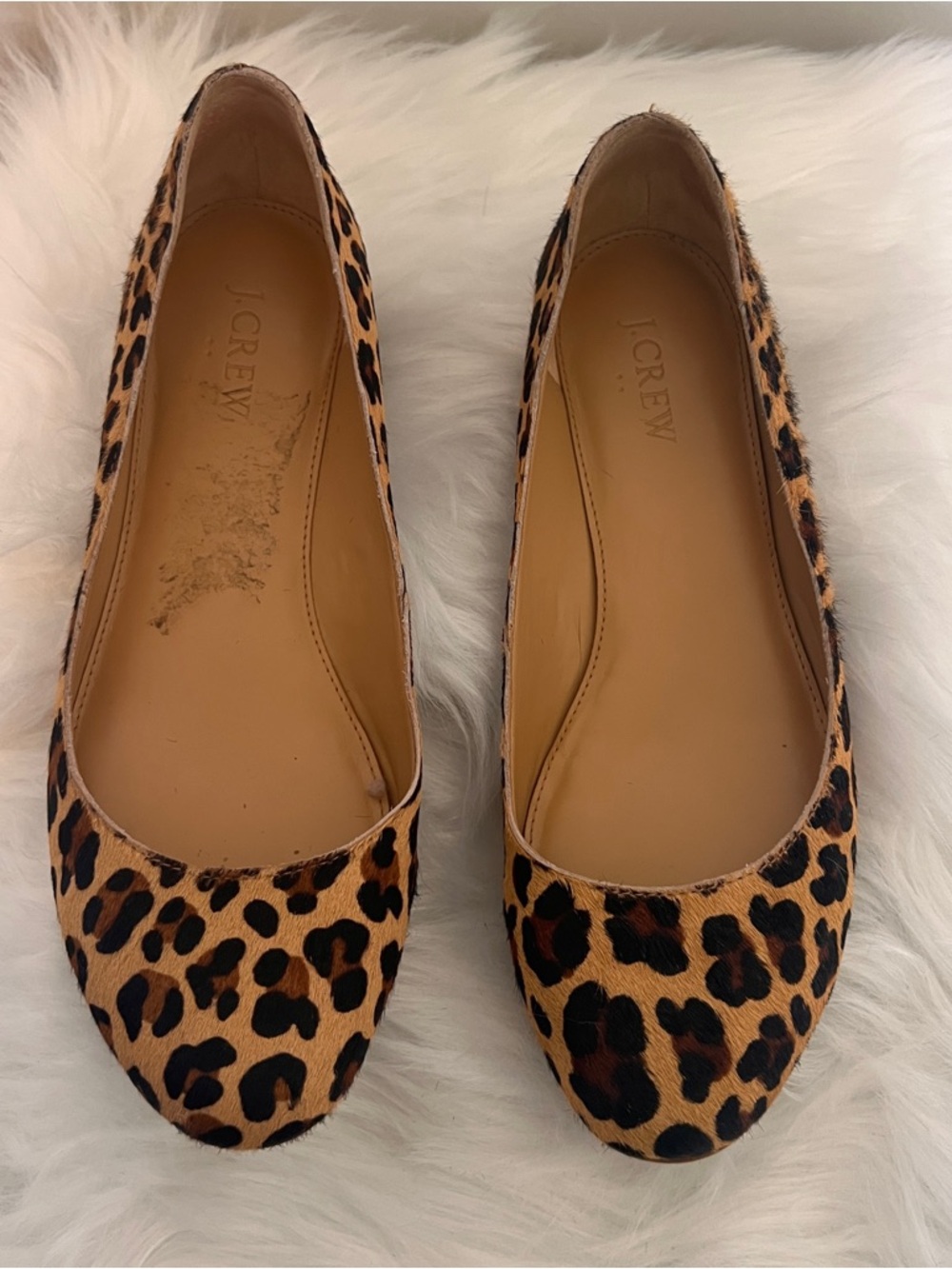 J. CREW Calf Hair Leopard Print Flat Low Heel 7.5 - Picture 3 of 6